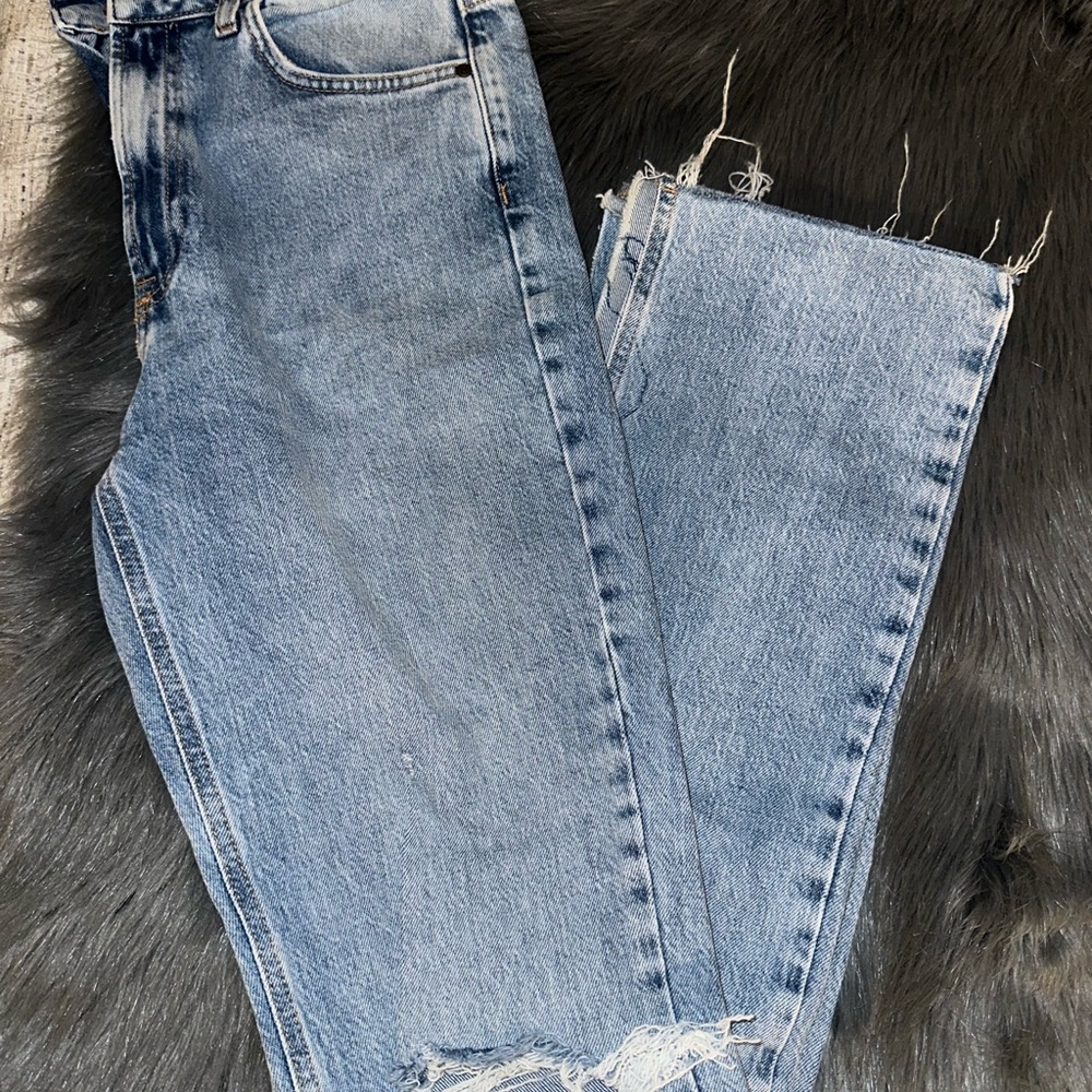 Zara Light Blue Straight Leg Jeans